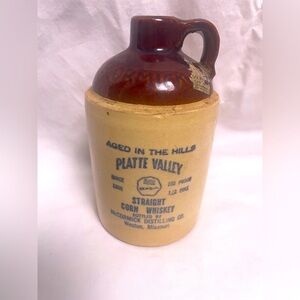 Vintage McCormick plat Valley, corn whiskey, jug crock
